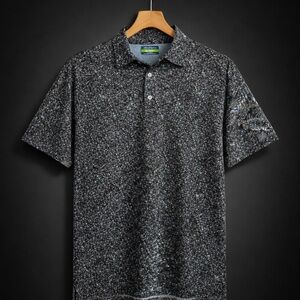 Ben Hogan Performance Polo Shirt XL Black Gray Abstract Golf Polo Athletic